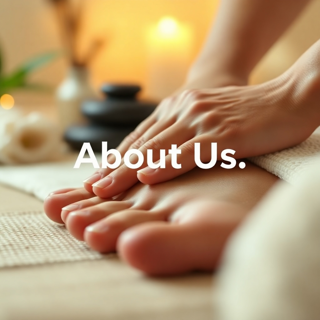 Create a photorealistic or stylized 4K image for the "About Us" section of a website called "按摩天堂". The image should capture the essence of a relaxing and professional massage environment. It could feature close-up details of hands performing a massage, incorporating elements of different massage types (e.g., a hint of hot stones, the gentle pressure of a foot massage). The lighting should be soft and warm, creating a calming atmosphere. The color palette should include natural earth tones with soothing pastel shades, maybe with a slight warm glow. The composition should be carefully considered, possibly using a close-up shot that highlights the skilled hands and textures.  The overall style should evoke a sense of trust and professionalism. The image should suggest a clean and modern spa setting but with a touch of warmth and traditional influence. Consider using depth of field to blur some elements and create visual interest. Technical specs: 4K resolution, high-quality rendering, professional aesthetic.